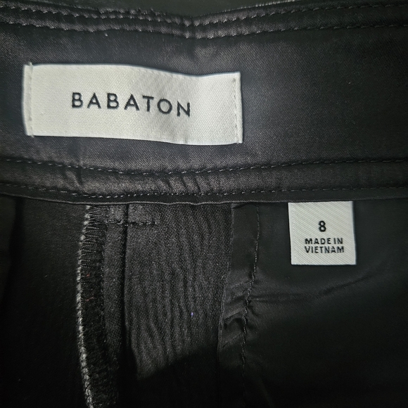 Babaton Black Command Cropped Vegan Leather Pant Size 8 - Picture 8 of 10